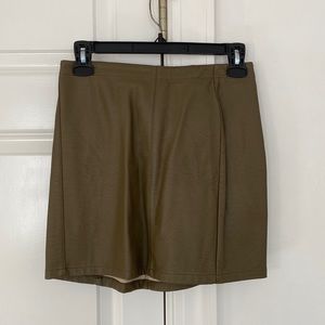 Green Leather Skirt